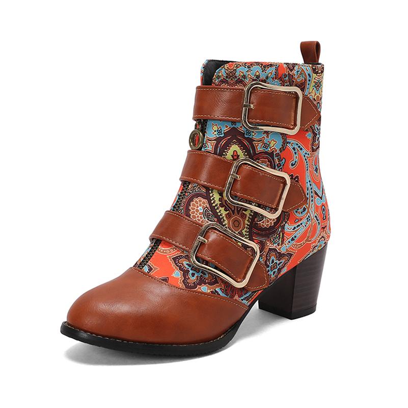 

Жіночі ботильйони з круглим носком, товсті високі підбори, короткі черевики, короткі черевики, модне жіноче зимове чорно-коричневе 46 39