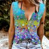 Women Tanks Sexy V Neck Sleeveless Summer Tops Vest 3D Colored Dots Print Cool Lightweight Tops