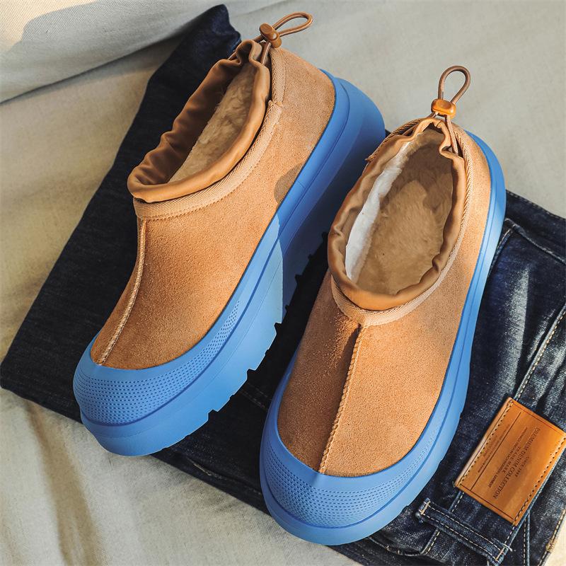 

Звезда с тем же мехом интегрированные зимние ботинки зимние новые мужские и женские пары на толстой подошве с набивным рисунком утолщенные теплые хлопковые ботинки 39