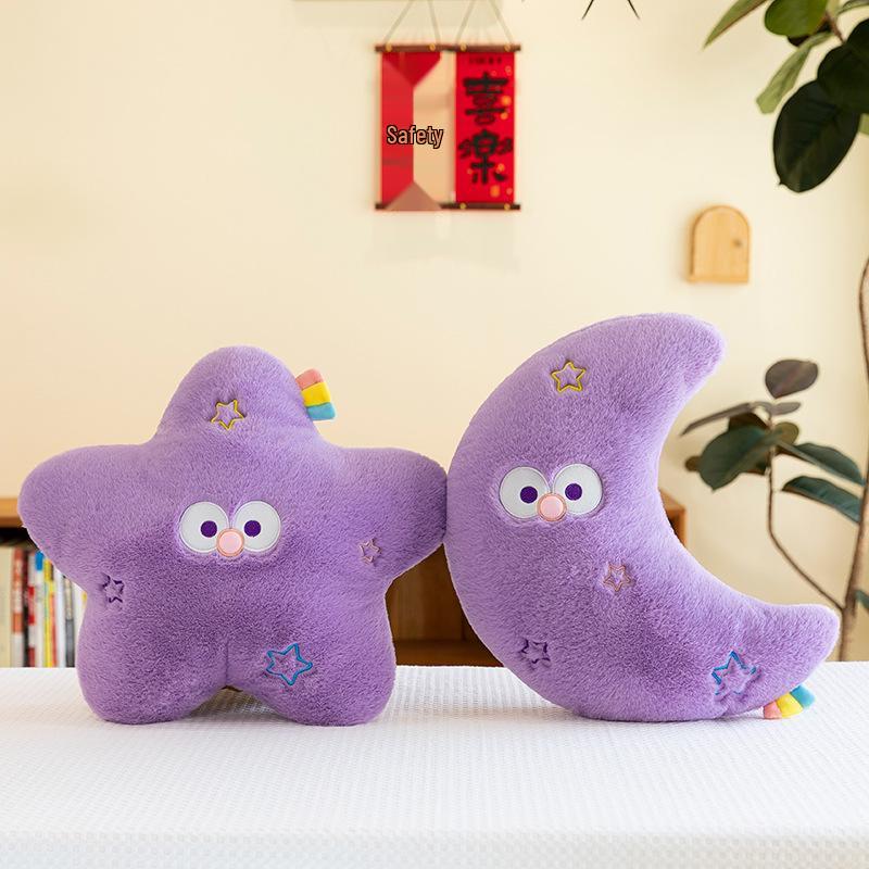 Almohada de Peluche Luna Estrella Arcoíris: Siesta para Niños y Respaldo de Oficina Decoración para el Hogar