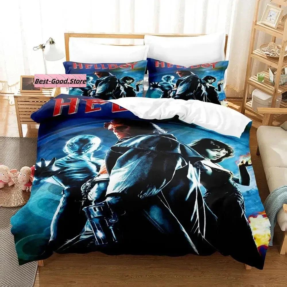 

Comforter The Film Hell Boy Bedding Set Single Twin Full Queen King Size Bed Set Aldult Kid Bedroom s 3D Print Comforter (quilt)-EU Single(135*200cm)3pcs
