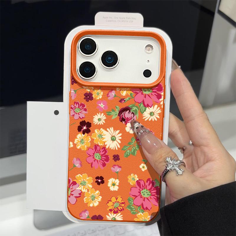 Leather Texture TPU Phone Case For iPhone 17 17e 16e 16 15 Pro Max 14 13 Pro Max 11 Sunflower Pattern Soft Silicone Back Cover