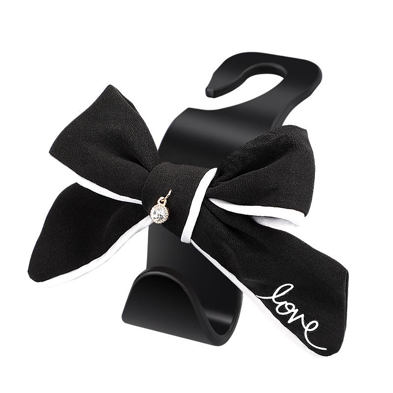 1PC Cute Diamond Bowknot Car Seat Headrest Hook Hanger Storage Organizer Universal for Handbag Purse Coat Accessories S Type