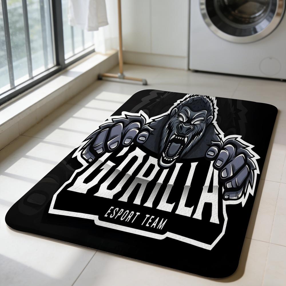 Fashion A-Ape Head Floor Mat Non-slip Quick-dry Diatomaceous Earth Bath Mat, Absorbent Doormat