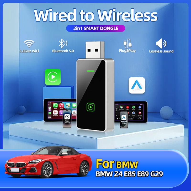 Carplay Wireless Adapter Android Auto 2in 1 Smart Dongle 2025 5G WIFI For iphone Android Phone For BMW Z4 E85 E89 G29