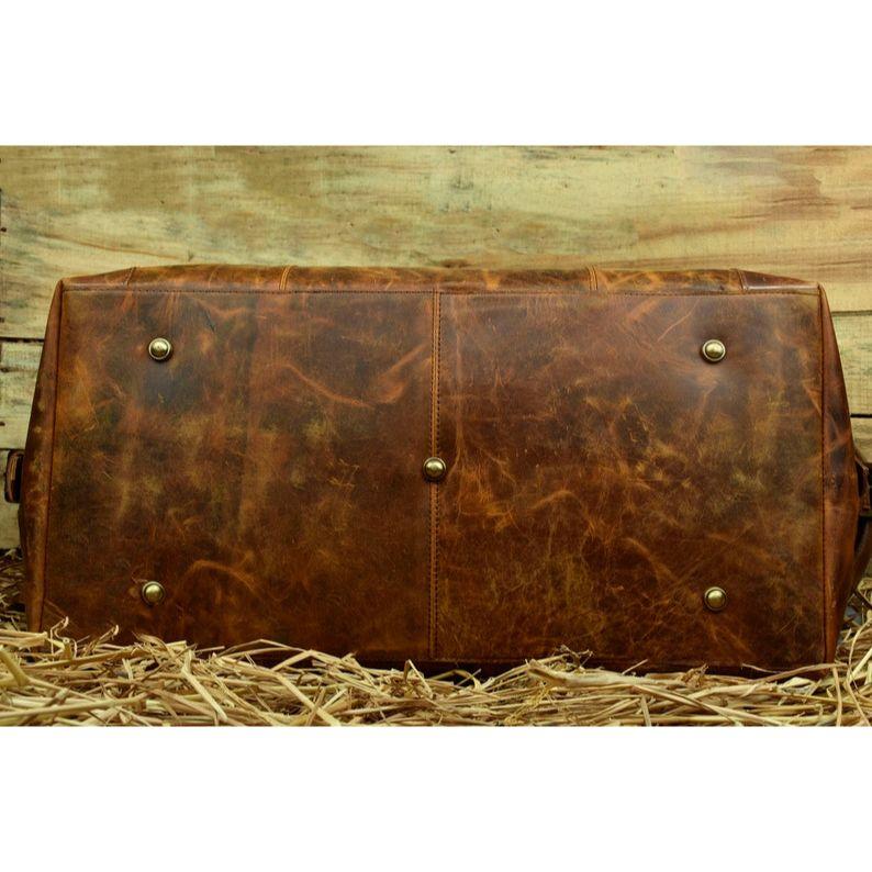 Fathers Day Leather Duffle Bag Gift Large Weekend Bag Vacation Holiday Travel Bags Groomsmen Gifts Best Weekender Overnight Bag