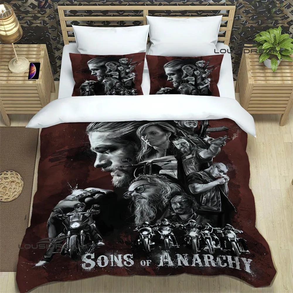 Sons of Anarchy Retro Printed Bedding Sets Exquisite Supplies Set Duvet Cover Bed Comforter Set Bedding Set Luxury Birthday Gift