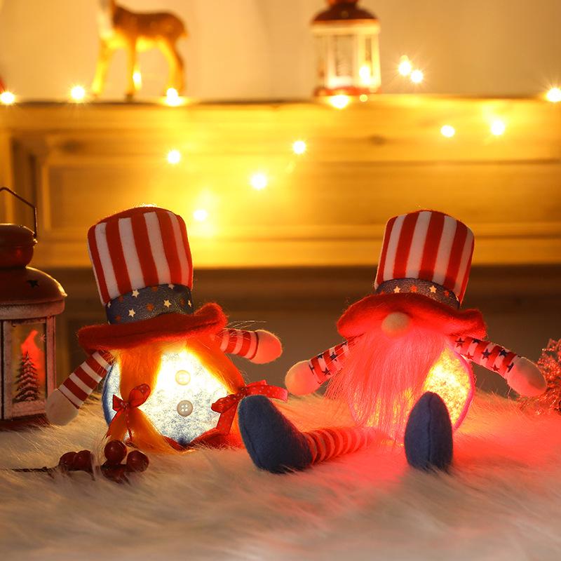 American Independence Day Doll: Light Tall Hat & Long Legs Ornament, Short Legs Version Available