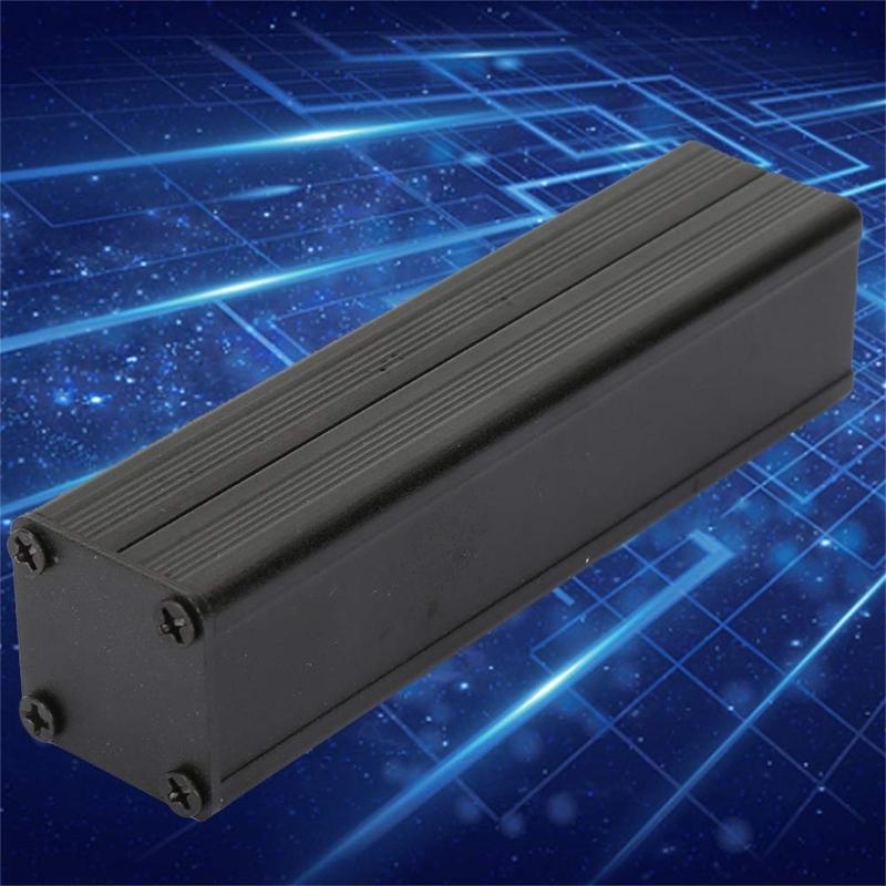 Aluminum Box Black Split Type Electronic Enclosure Cooling Case Instrument Housing Heat Dissipation Case 25x25x100mm