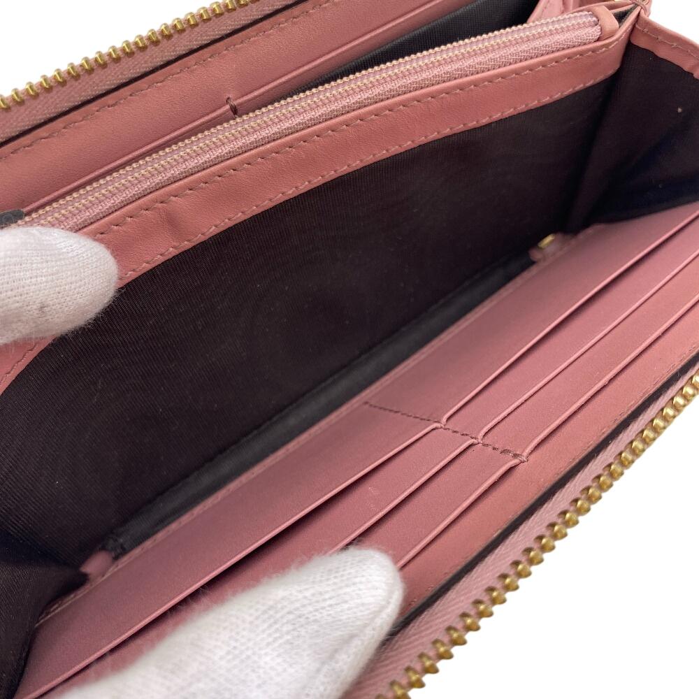 GUCCI 410102 Zip Around Guccisima leather Purse pink leather Women Used