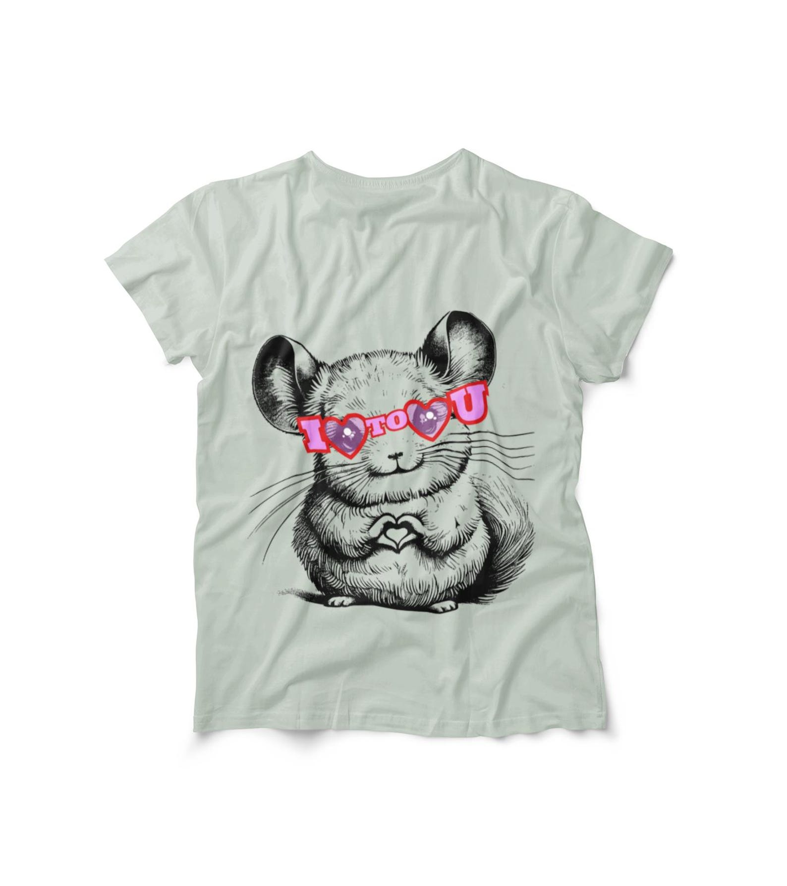 Chinchilla Heart Hands I Love to Love You Sunglasses T-shirt | Vintage Valentine 4XL
