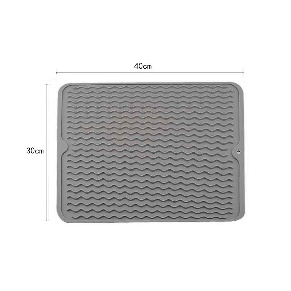 Silicone Dish Drying Mat 2pcs BPA-Free Waterproof Heatproof for Kitchen