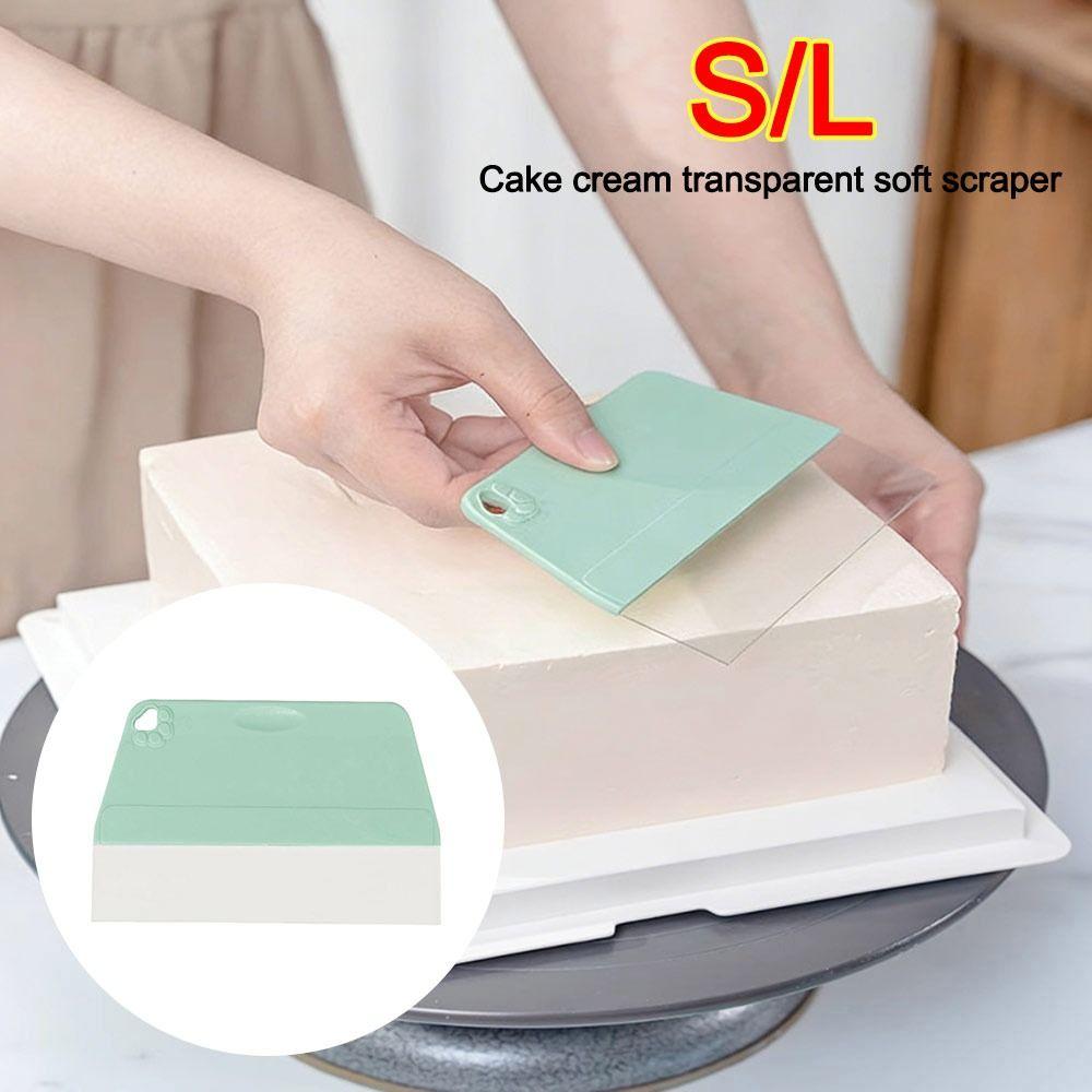 New Soft Head Cake Scraper Flexible Plastic Cake Spatula Icing Tool Household Baking Tool