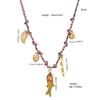 European & American DIY Multicolor Braided Rope Necklace with Stainless Steel Pendants