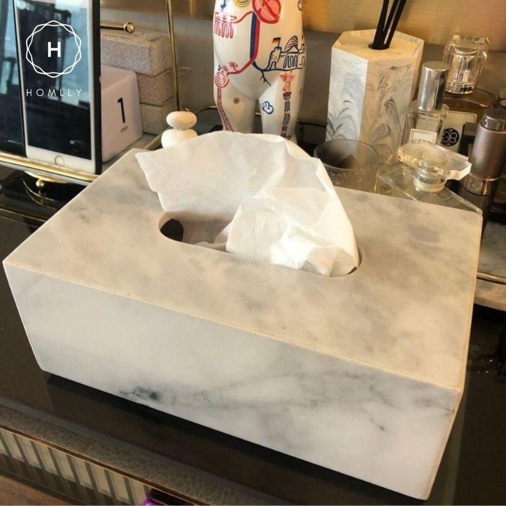 Homlly Marbi 100% Real Marble Tissue Box Holder