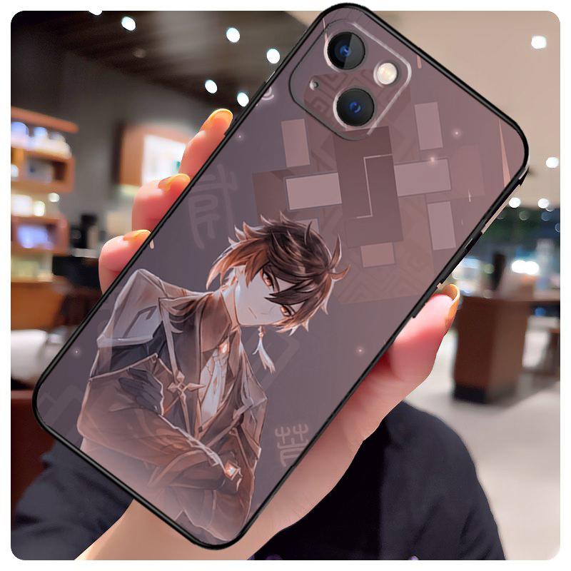 

zhongli genshin impact Back Case For iPhone 15 Pro Max 14 13 12 11 16 Pro Max mini XR 15 16 Plus 16e Phone Cover iPhone 11 Pro