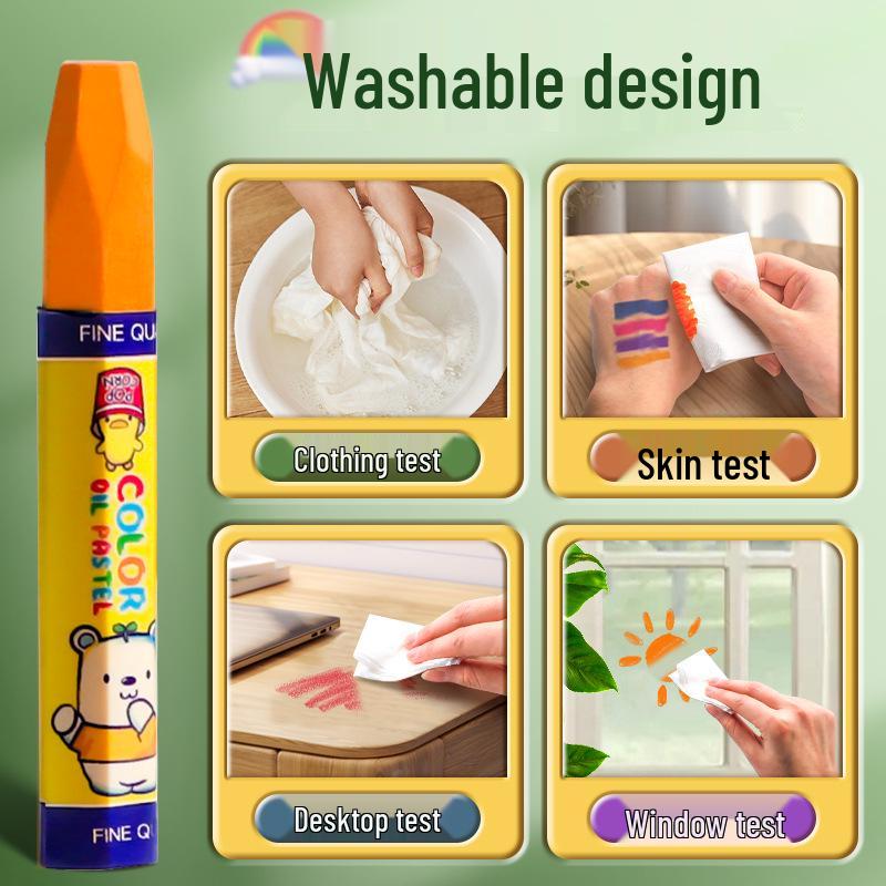 Waschbare wasserlösliche Ölpastellstifte für Kinder - Kein Schmierkram, Ideal für Kindergarten & 1. Klasse, Erhältlich in 12, 24 oder 36 Farben.