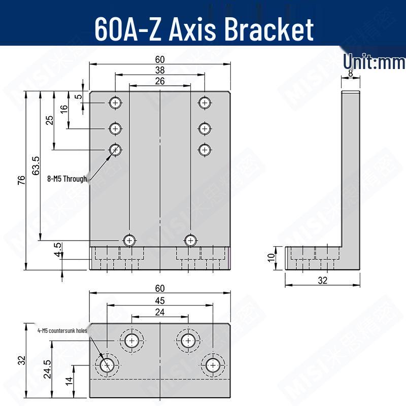 Heavy Load Precision Linear Slide Table with Fine-tuning Screw Rod - 50/80/100 Stroke