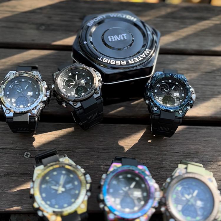 Men's Luxury Waterproof Unisex Digital Wrist Watches Colorful Analog Digital Alarm Gold Sports Style Students Adults 5ATM