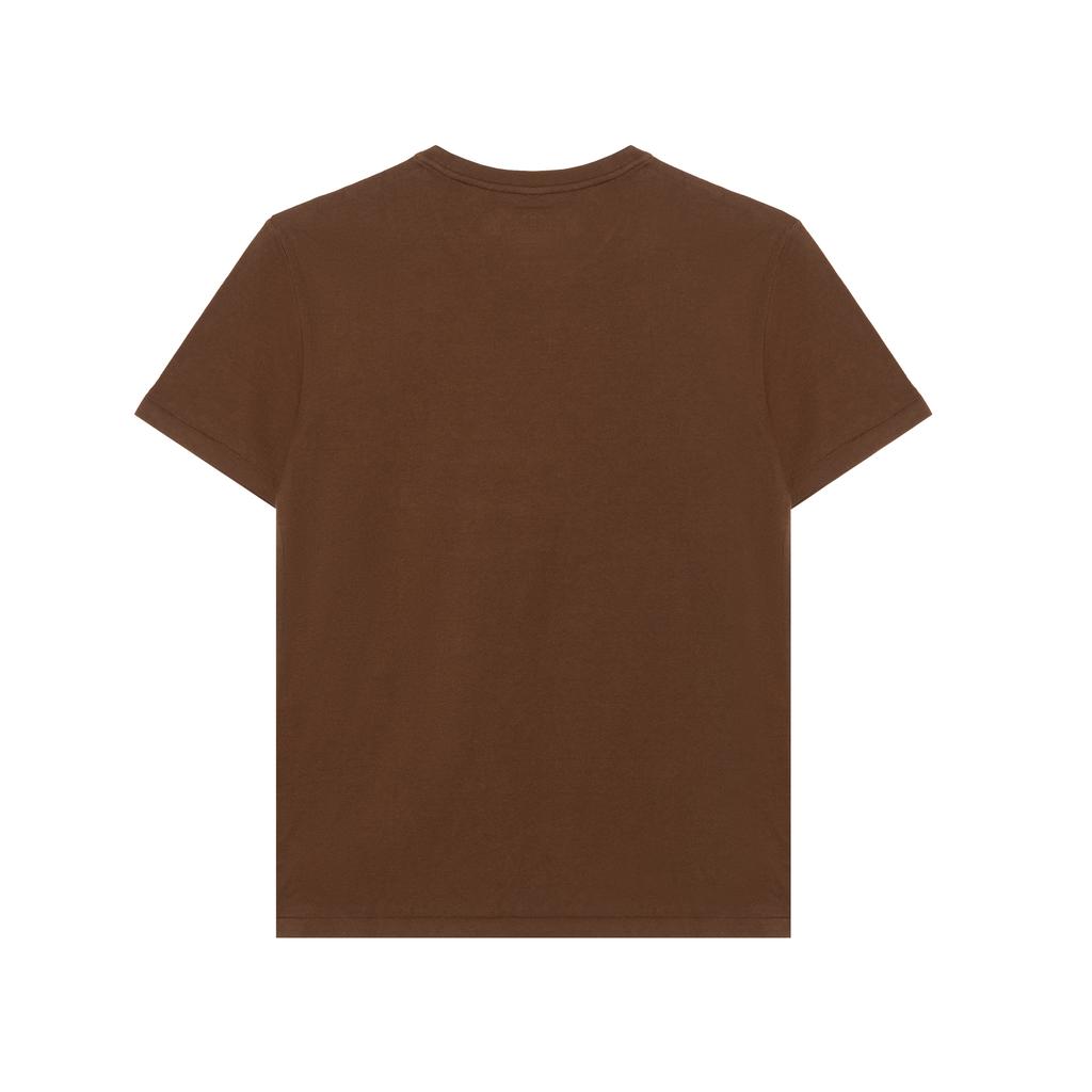 Polo Ralph Lauren Einfarbiges T-Shirt mit gesticktem Logo Rundhalsausschnitt Kurzarm Herren Tops Schokolade 710938686-008