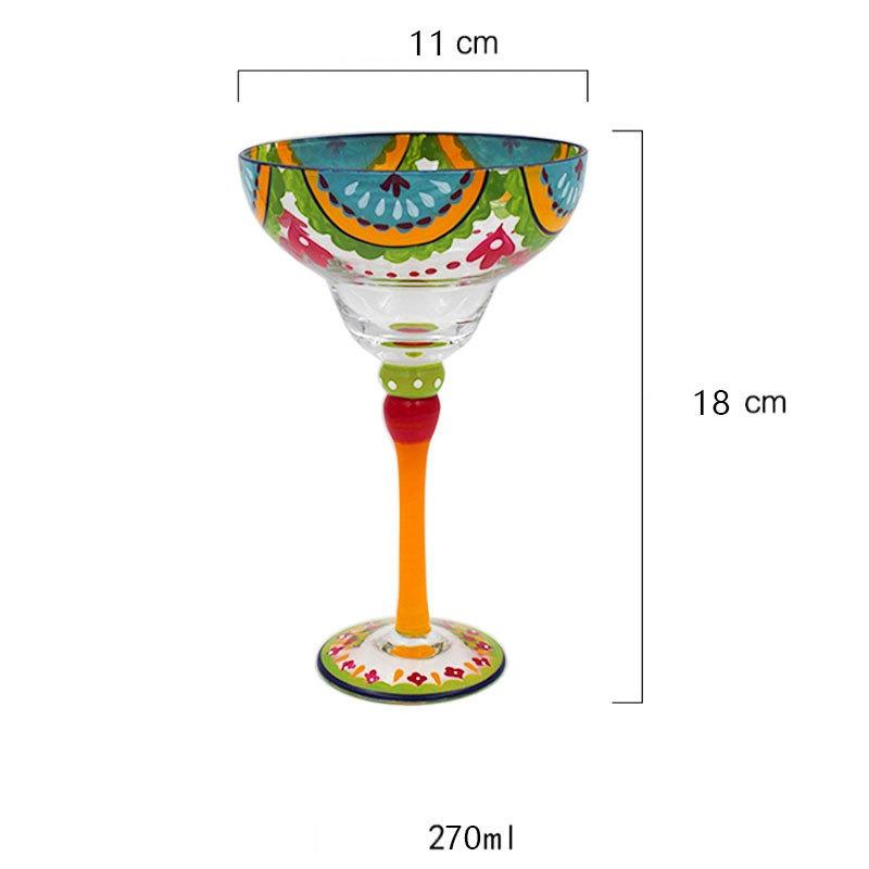 BRPainted Cocktail Crystal Glass Handmade Cocktail Cup Bar Retrostyle Margarita Cocktail Crystal Glass Home Tequila Highfoot GlassEY