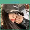 Retro Black Wide Brim Baseball Cap Unisex Distressed Duckbill Hat Fashionable Streetwear Essential