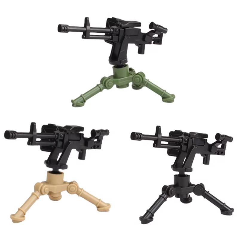 Army WWII Soldier Figure Armaments Brick Playset Gatling M2 Heavy Machine Aviation Gun NSV Bullet Chain Mortar ZB53 Toys Playsetss T12