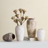 Shu Men Chinese Wabi-sabi Style Ceramic Vase for Dried Flowers – Retro Coarse Pottery Ornament for Living Room Decor.