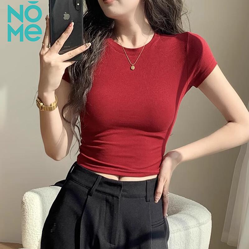 NOME Women's Ribbed Cropped Short-Sleeve T-Shirt