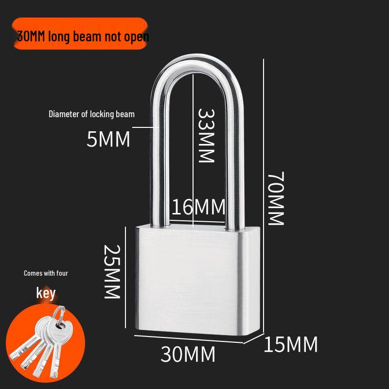 304 Stainless Steel Outdoor Waterproof Anti-Pry Padlock