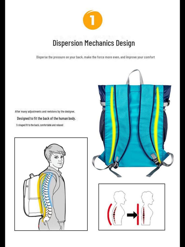 40L Waterproof Foldable Backpack for Outdoor Travel and Mountaineering