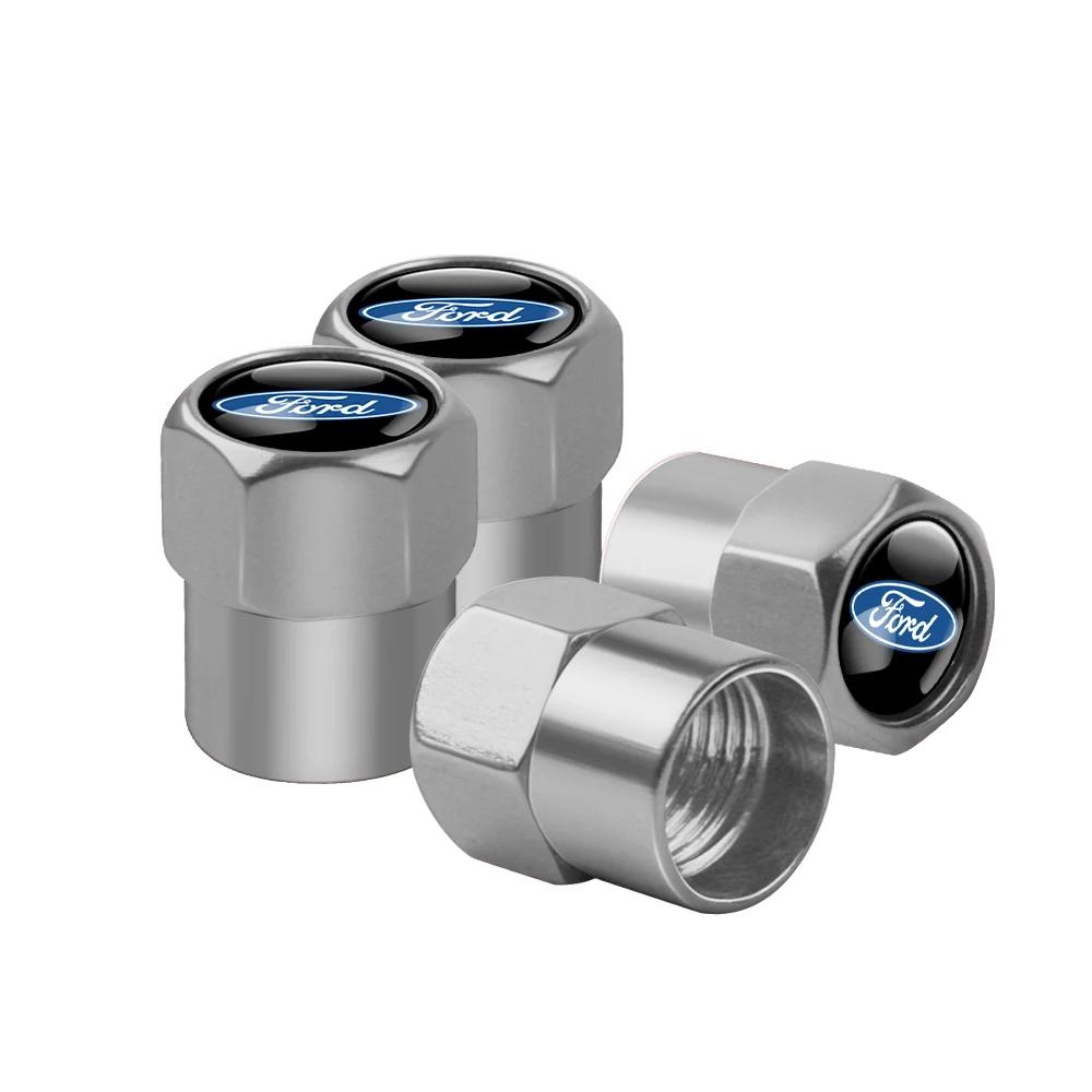 Car Accessories 4pcs Badge Wheel Tire Valve Stem Caps Auto Airtight Covers For Ford Ranger Focus Kuga Mustang Mondeo Fusion Esco CVY1
