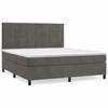 3143038 vidaXL Divan-lit Et Matelas Gris Foncé 180x200cm Velours