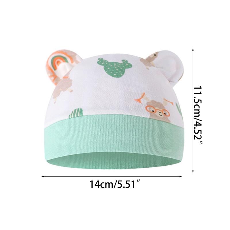 Neugeborenen Mützen Bärenohren Baby Krankenhausmützen Geschlechtsneutral Säugling Weiche Turbanmützen Atmungsaktive Baby Frühling Kopfbedeckung