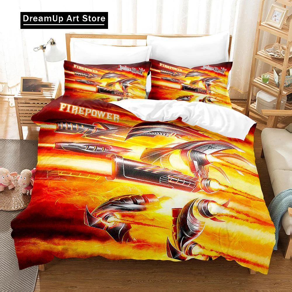 3D Print Judas Priest Bedding Set Boys Girls Twin Queen Size Duvet Cover Pillowcase Bed Kids Adult Fashion Home Textileextile