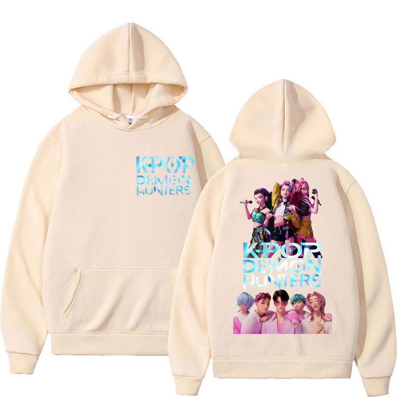 Fashion Kpop Demon Hunters Hoodies Men Women Rumi Mira Zoey Saja Boys Printed Sweatshirt Fleece Warm Casual Loose Street Hoody