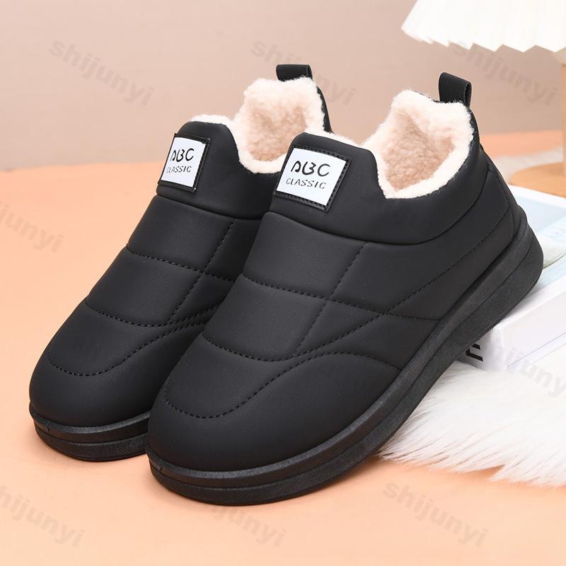 Snow Boots Women's Winter Plush Thicken Vintage Warm Cotton Shoes Lightweight Comfort Waterproof Non Slip Soft Sole Casual Shoes