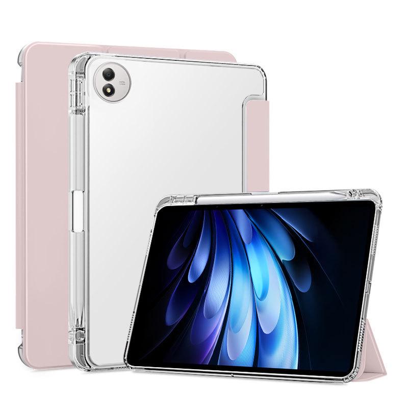 Vivopad 5 Pro 12.1\" Magnetic Tri-Fold Case with Pen Slot - Transparent Frosted Soft Shell