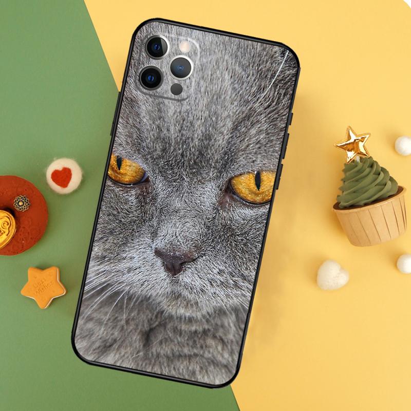 British Shorthair Cat Phone Case For iPhone 17 16 14 13 12 11 15 Pro Max 12 13 Mini 16E 17 Air Shockproof Cover