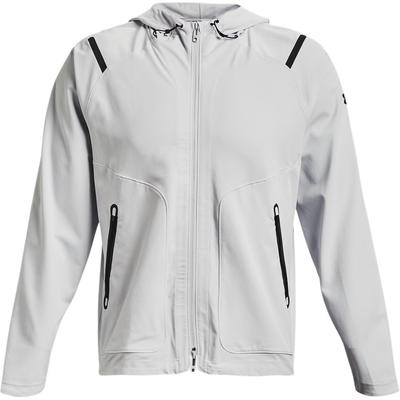 Serie Protezione Solare Giacca Sportiva Tessuta Traspirante da Allenamento con Cappuccio e Coulisse con Zip Solida Uomo Giacca Grigia 1370494-014