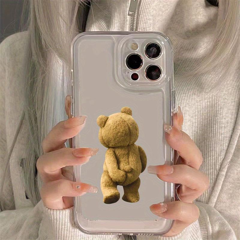 Cartoon Teddy Bear Anti Drop Phone Case for iPhone 17 16 15 14 13 12 11 Pro/Max/Plus Anti Drop and Anti Shock Back Cover
