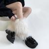 Women's Thick Fuzzy Leg Warmers Soft Plush Boot Covers Toppers for Costume Parties Winter Fashion Accessory Leg Gaiters