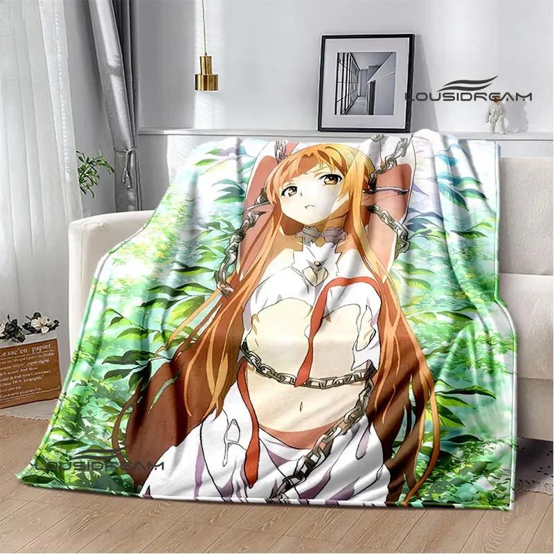 Cartoon Sword Art Online bedruckte Decken Picknickdecke Warme Flanelldecken Heim-Bettwäsche Decken für Betten Geburtstagsgeschenk