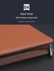 A4 Leather Multifunctional Zipper Briefcase with Notepad for Business Documents