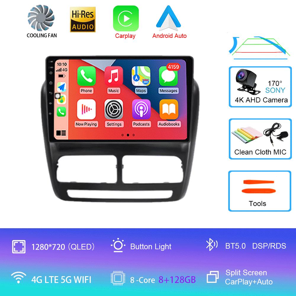 Car Radio Android 14 For FIAT Doblo 2010 2011 2012 - 2015 Navigation GPS Multimedia Video Player Stereo Carplay+auto WiFi+4G BT