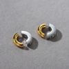 Simple Fashion Niche Temperament Versatile Gold And Silver Color Matching Inlaid Zircon Stud Earrings Must Enter Autumn And Winter Earrings
