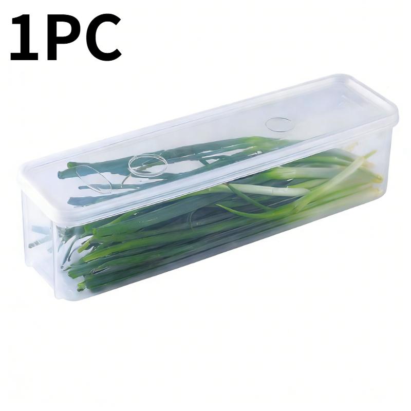 

Rectangular Food Storage Containers Refrigerator Cilantro Scallion Storage Box Kitchen Noodles Eggs Vegetable Organizer Boxes