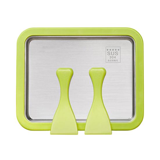 Fried Ice Machine Stainless Steel Large Freezing Tray with 2 Non-Stick Scrapers Fried Yogurt Maker