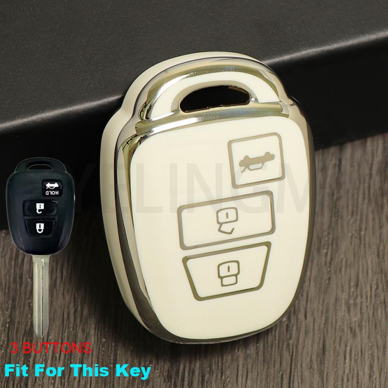 TPU 2/3/4 ButtonsCar Key Cover Case For Toyota Camry Prius Corolla RAV4 Sienna 2014 2015 Shell Fob Protected Holder Accessories