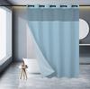 No Hook Shower Curtain with Snap In Liner, 230GSM Waffle Weave Shower Curtains for Bathroom, Hotel Grade,Spa Like Bath Curtain